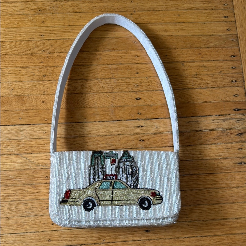 New York City taxi beaded bag